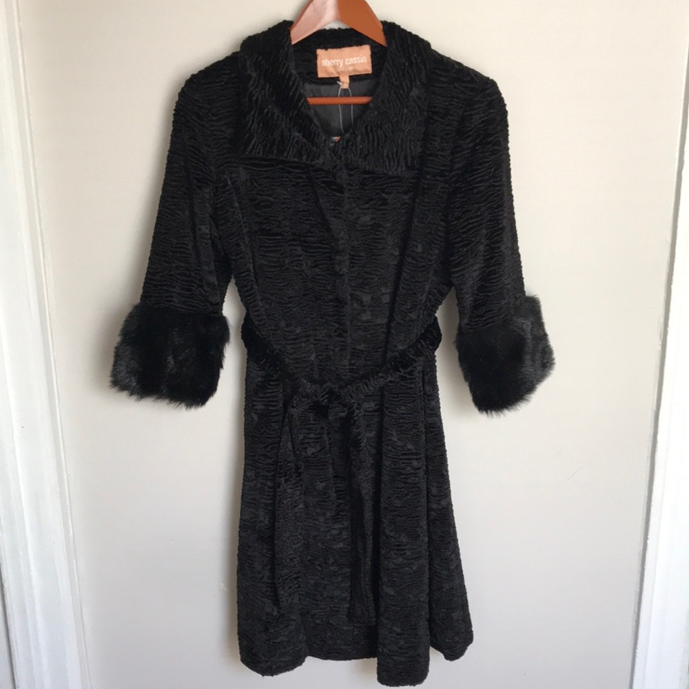 New Sherry Cassin New York Faux Fur Coat